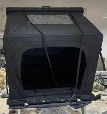 The Frontier XL Hard Shell Rooftop Tent - 2-Person  TENT BLACK WITH BLUE TRIM