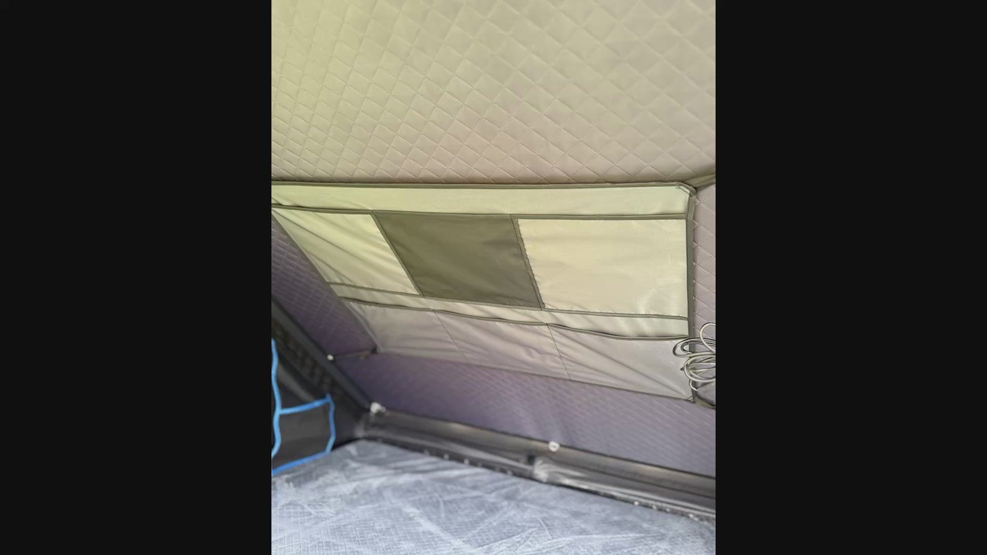 The Frontier XL Hard Shell Rooftop Tent - 2-Person  TENT BLACK WITH BLUE TRIM