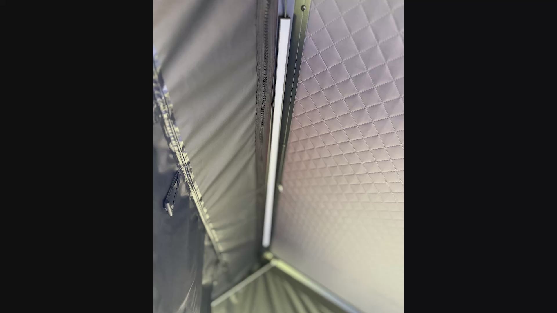 The Frontier XL Hard Shell Rooftop Tent - 2-Person  TENT BLACK WITH BLUE TRIM